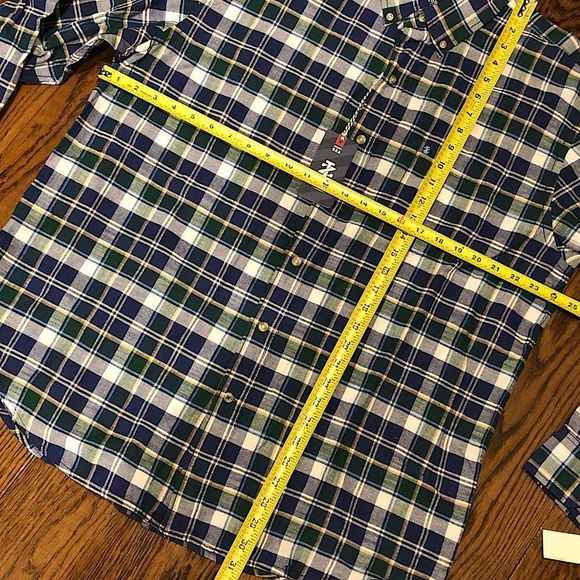IZOD Men’s Blue Green Plaid Long Sleeve Button Down Shirt Sz XL - Picture 4 of 6